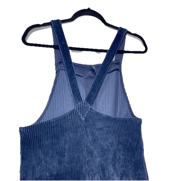 MADEWELL Corduroy Navy Blue Sleeveless Wide-Leg Jumpsuit Sz XS Cropped - Picture 5 of 9